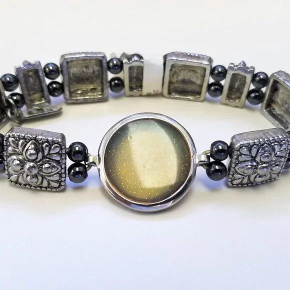 Last one! Pewter stretch BRACELET Sparkle NEW - Picture 6 of 10